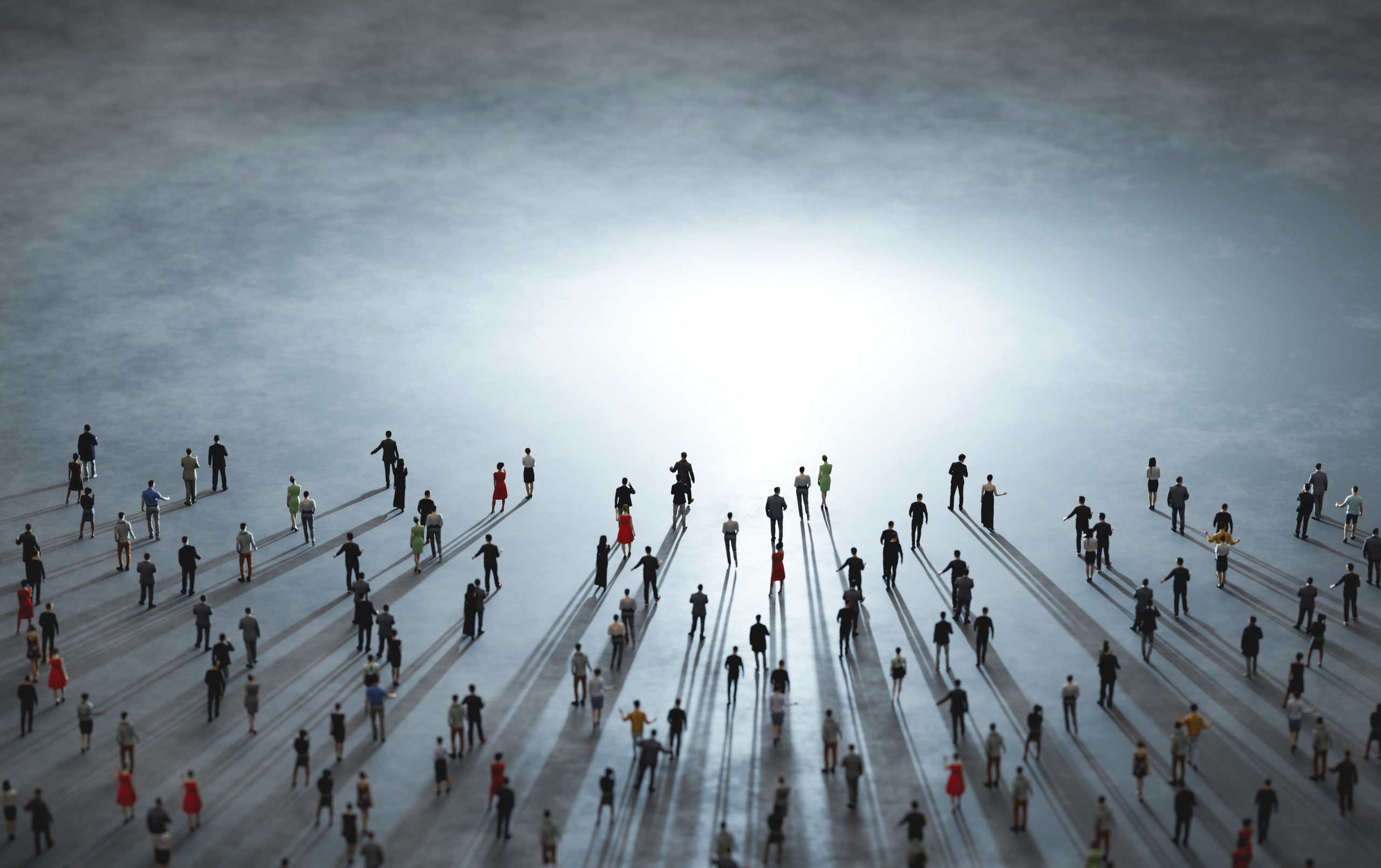 las 3 mentiras que nos estamos creyendo crowd of diverse people walk to light.
